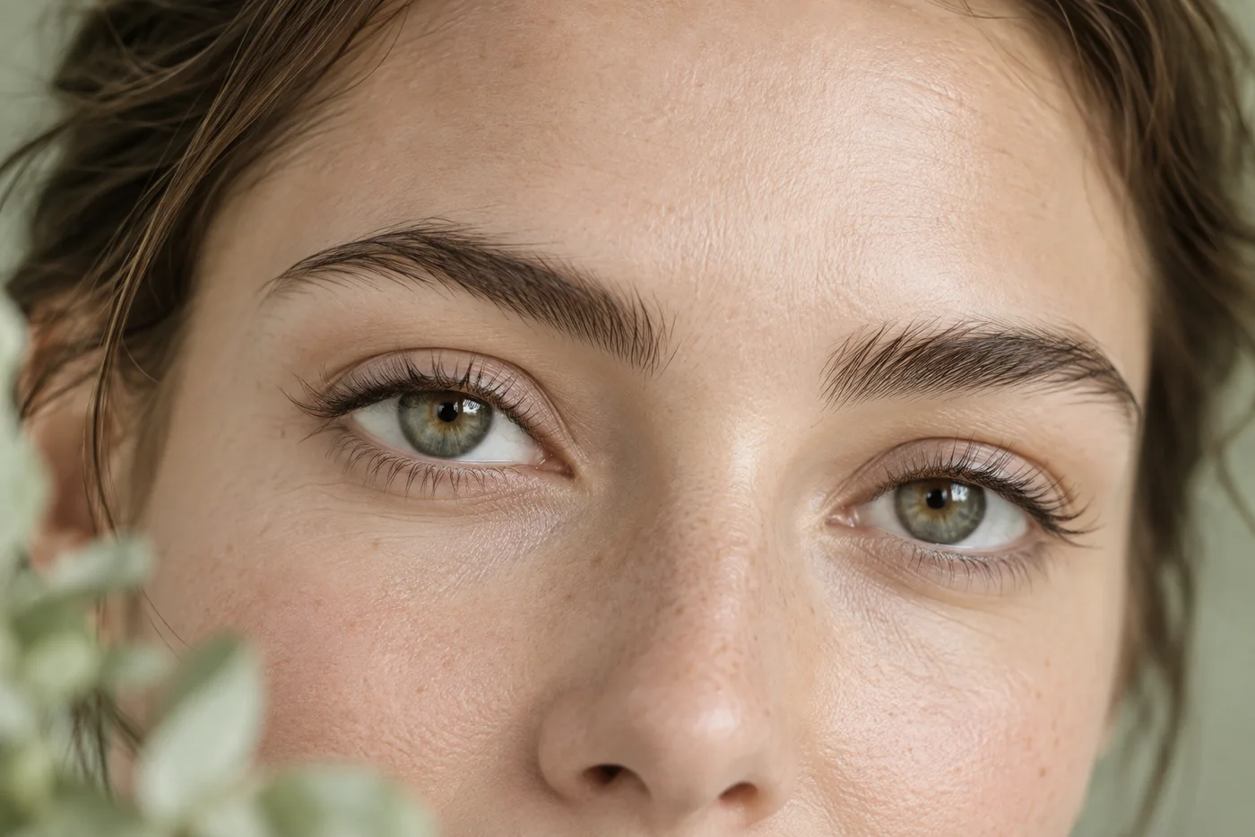 Editorial portrait highlighting natural-looking eyelashes